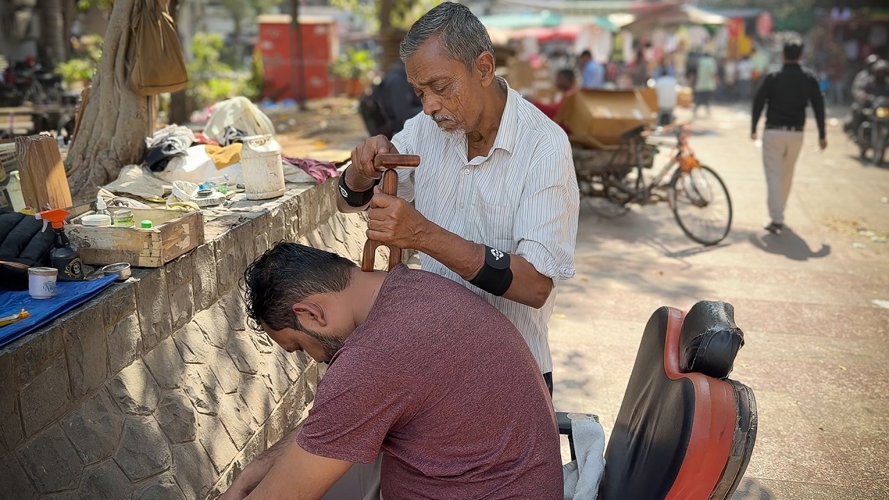 ASMR Barber Waris - Relaxing Thai Tok-sen🔨 Massage in Street (For Anxiety Relief)