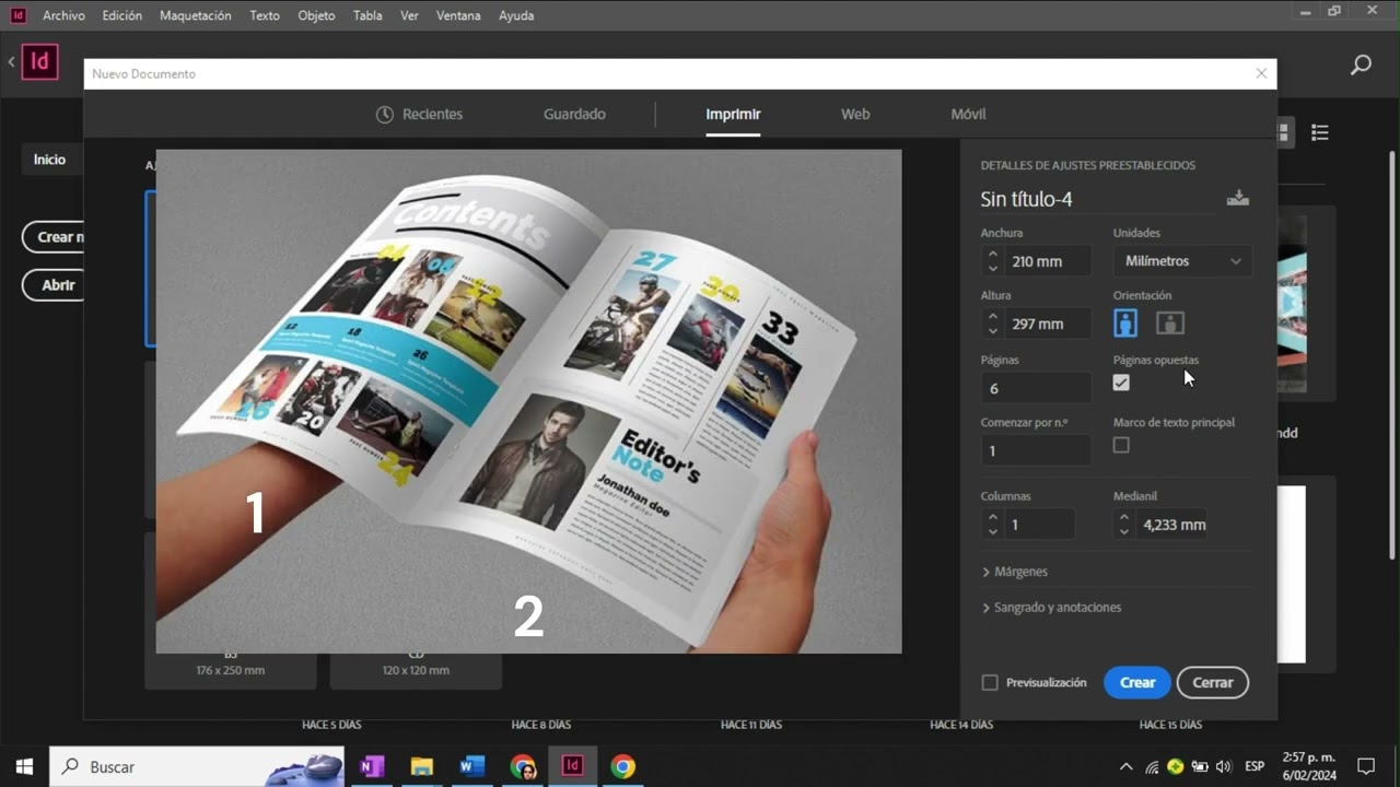 Crear, guardar y abrir documentos.  Manejo básico de ADOBE INDESIGN
