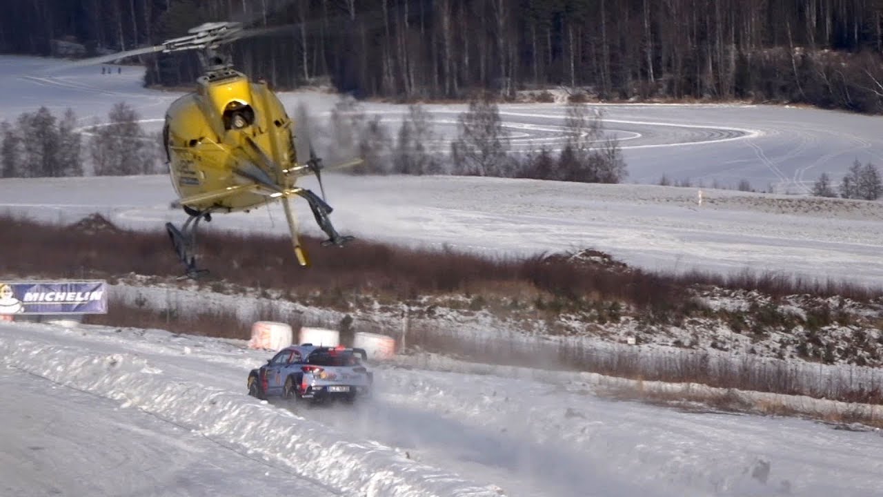 Helicopters in rally racing.