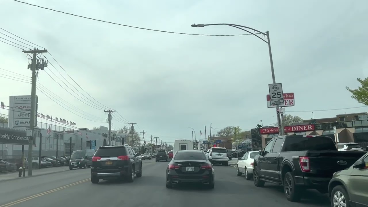 Driving on Flatbush ave to park ave to Washington avenue to Saint Marks ave Brooklyn New York..