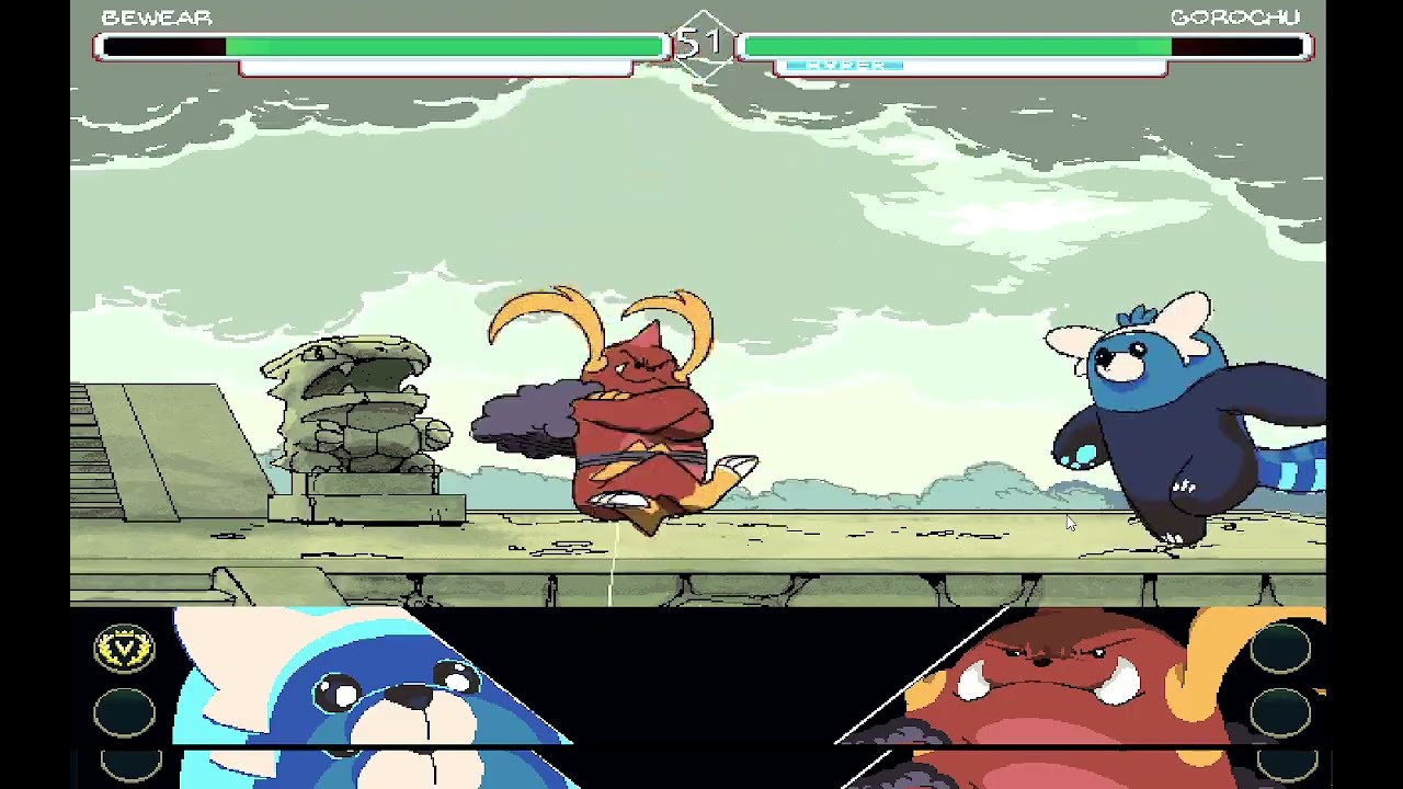 Gorochu beaten as Bewear in Pokemon: Close Combat without blocking!!!