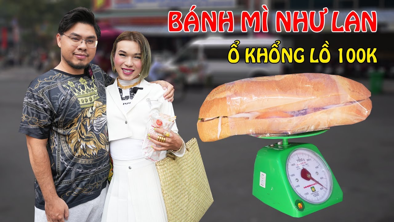 Bất ngờ ổ BÁNH MÌ NHƯ LAN siêu to khổng lồ giá chỉ 100k - Ty Thy Vlog Gỏi đu đủ