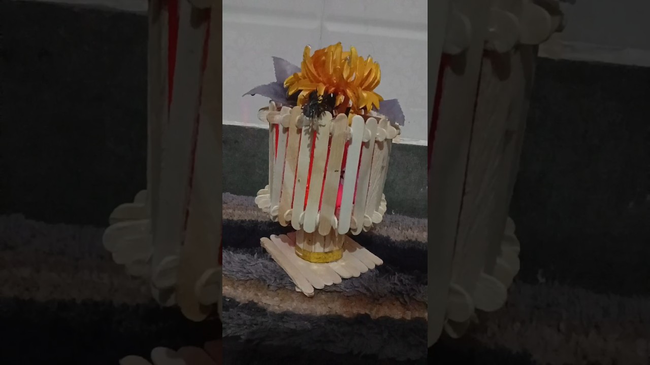 Night Lamp। Lamp making easy ideas। Lamp making with ice cream stick। icecream stick craft।