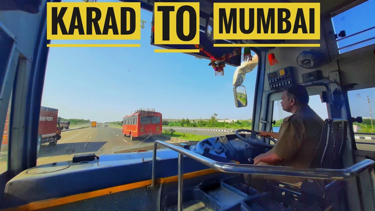 KARAD TO MUMBAI (PANVEL) FULL JOURNEY | KOLHAPUR - MUMBAI MSRTC BUS CABIN RIDE : SLEEPER SEATER BUS
