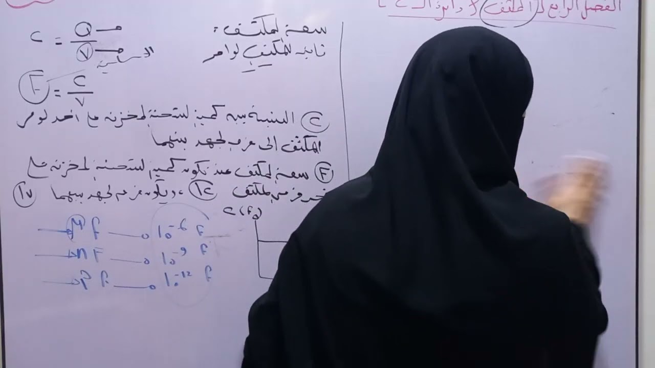 شرح الفصل الرابع [ المكثف الكهربى & دائرة ال C] / فيزياء ٣ث ٢٠٢٦م/ الدرس(١)