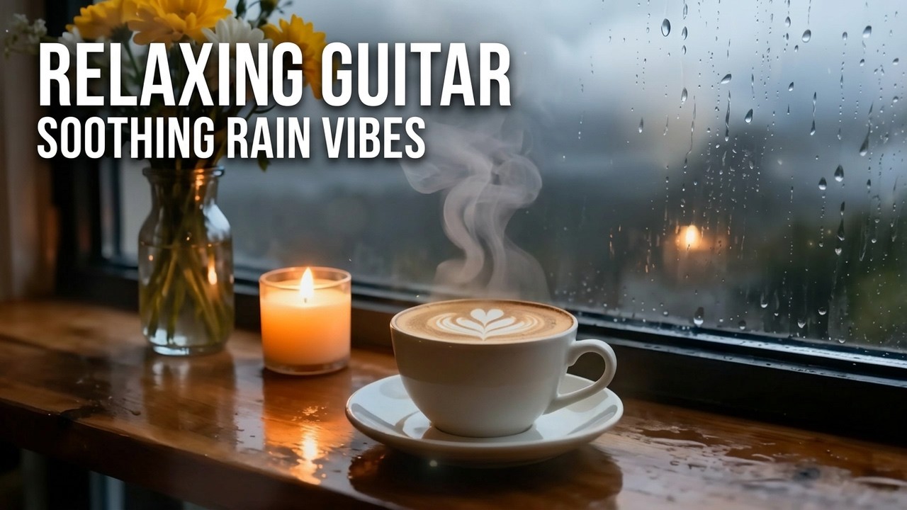 1 Hour Calming Guitar with Rain Sounds - Peaceful Rainy Day Music | Dozy Comfy