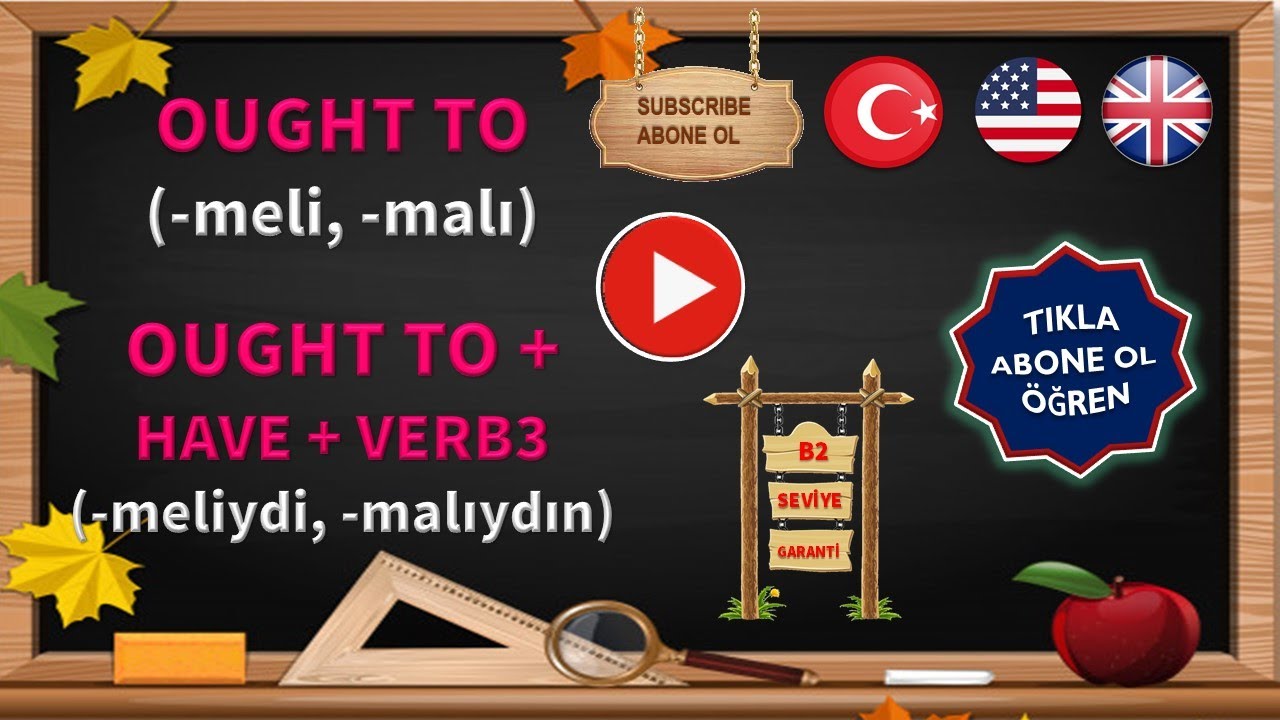 OUGHT TO ( meli malı) OUGHT TO + Have Verb3 (meliydi malıydı)