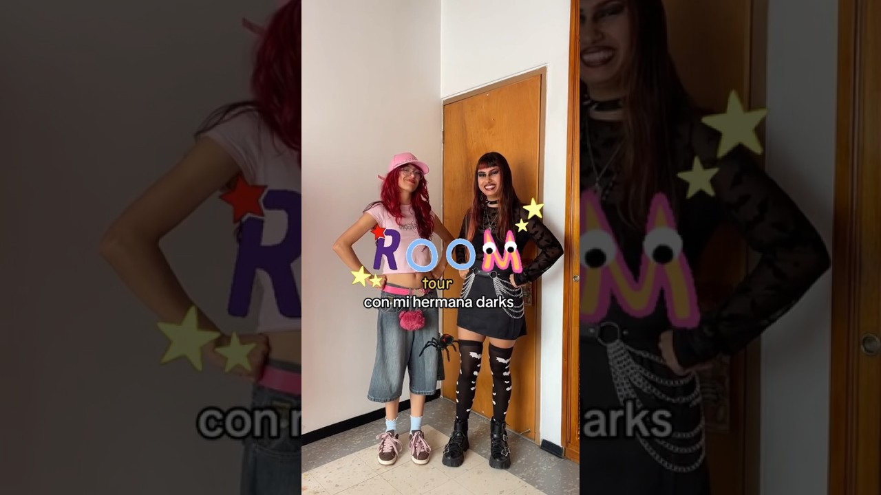 Room tour de mi cuarto y el de mi hermana darks 🖤✨ #roomtour  #hermanas #aesthetics #darks #pink