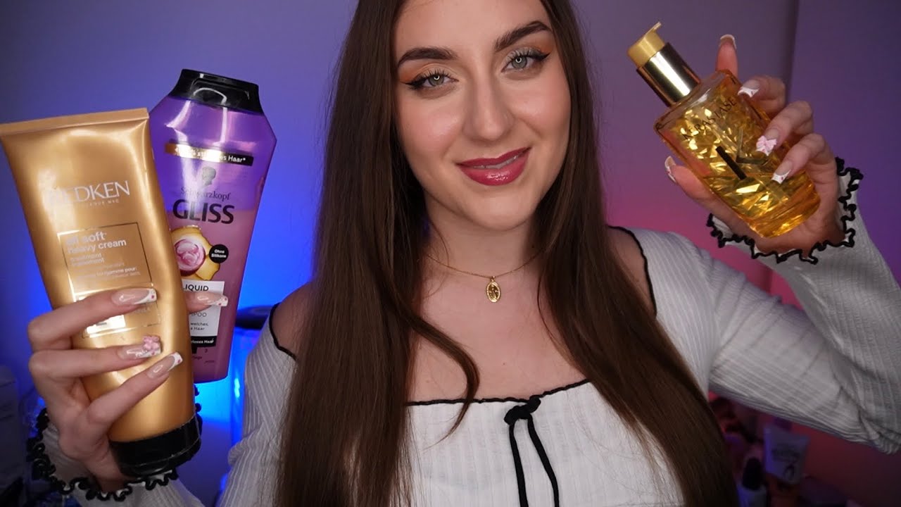 ASMR Meine Haarroutine für 1 METER lange Haare 💆🏻‍♀️ Hair Routine, Tapping, Whispering
