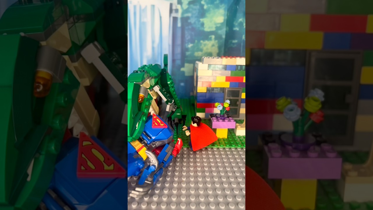 LEGO Superman FINALLY Gets His Mech&hellip; Then a Dinosaur Eats It 🦖😱 #lego #stopmotion