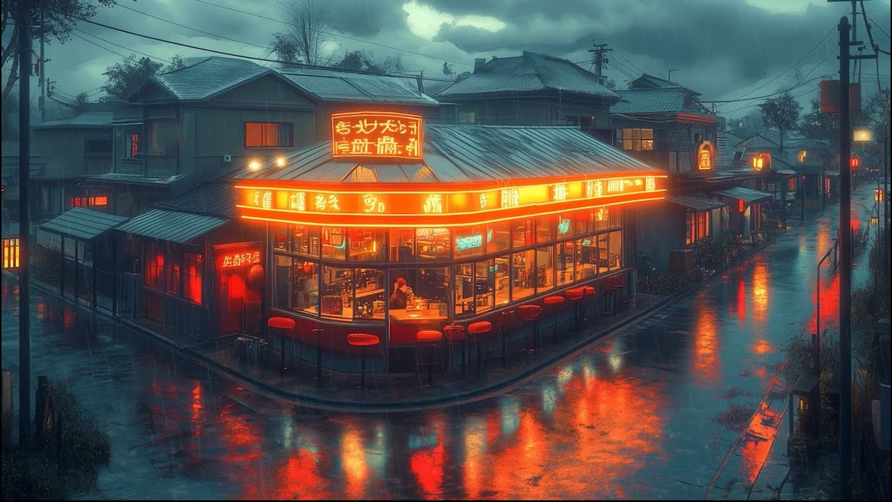 The Pluviophile Cafe Night's 🌧️🎵 Chill Lofi Hip Hop Mix and Study Beats