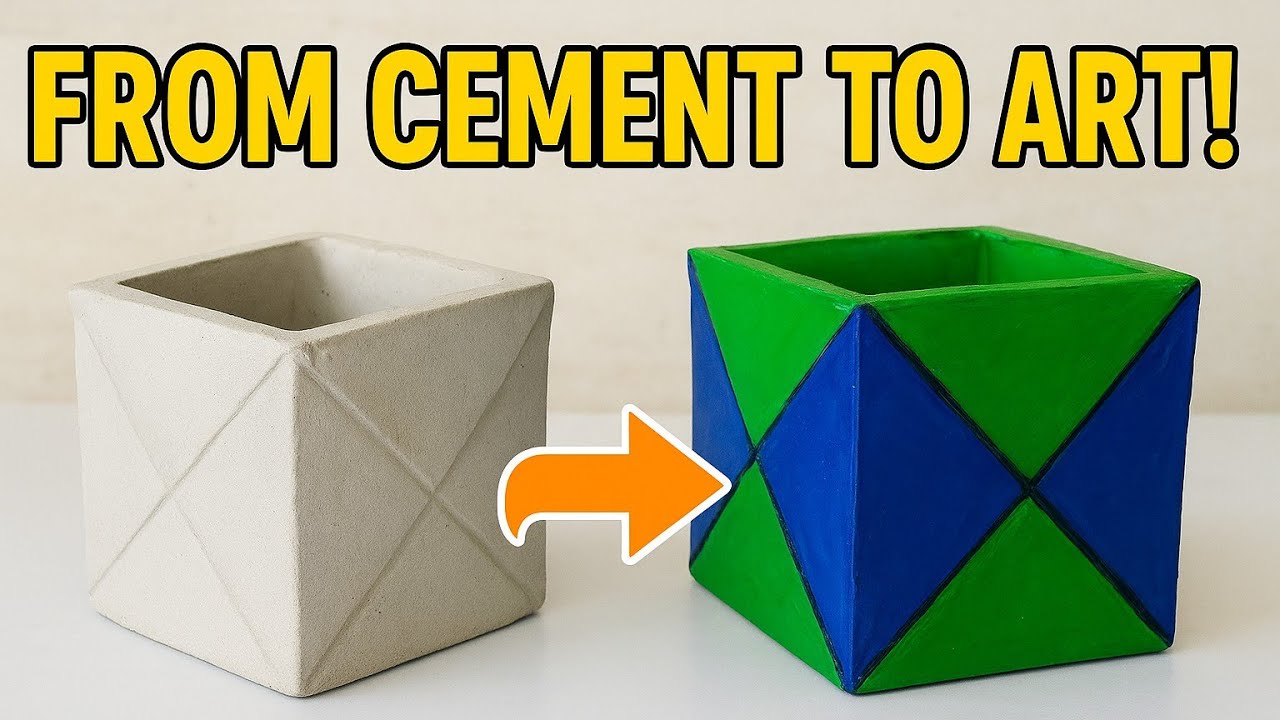 “You Won’t Believe This Cement Flower Pot Was Handmade! 😱”