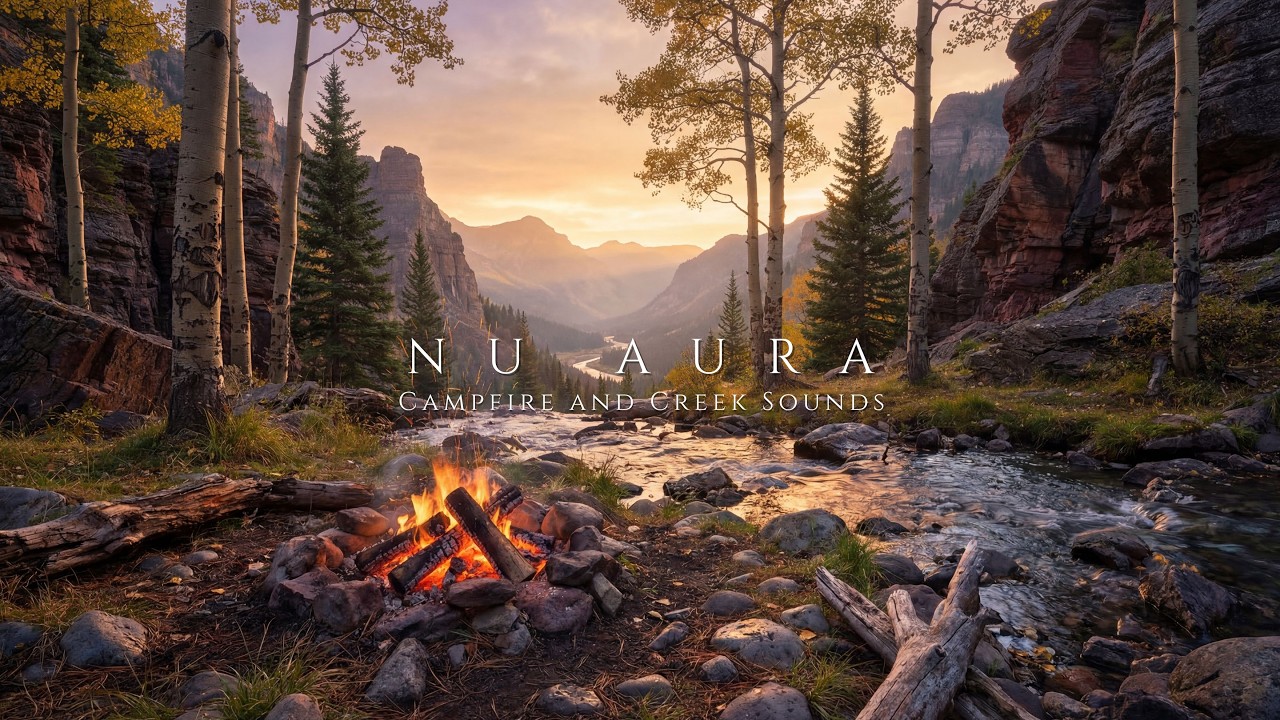 Nu Aura - EMBER - 6 Hours of Fire and Creek Sounds - Visualizer
