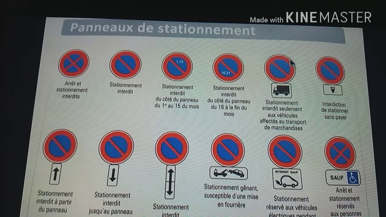 شرح اللافتات الركن و الوقوف جزء الأول  Panneaux de stationnement