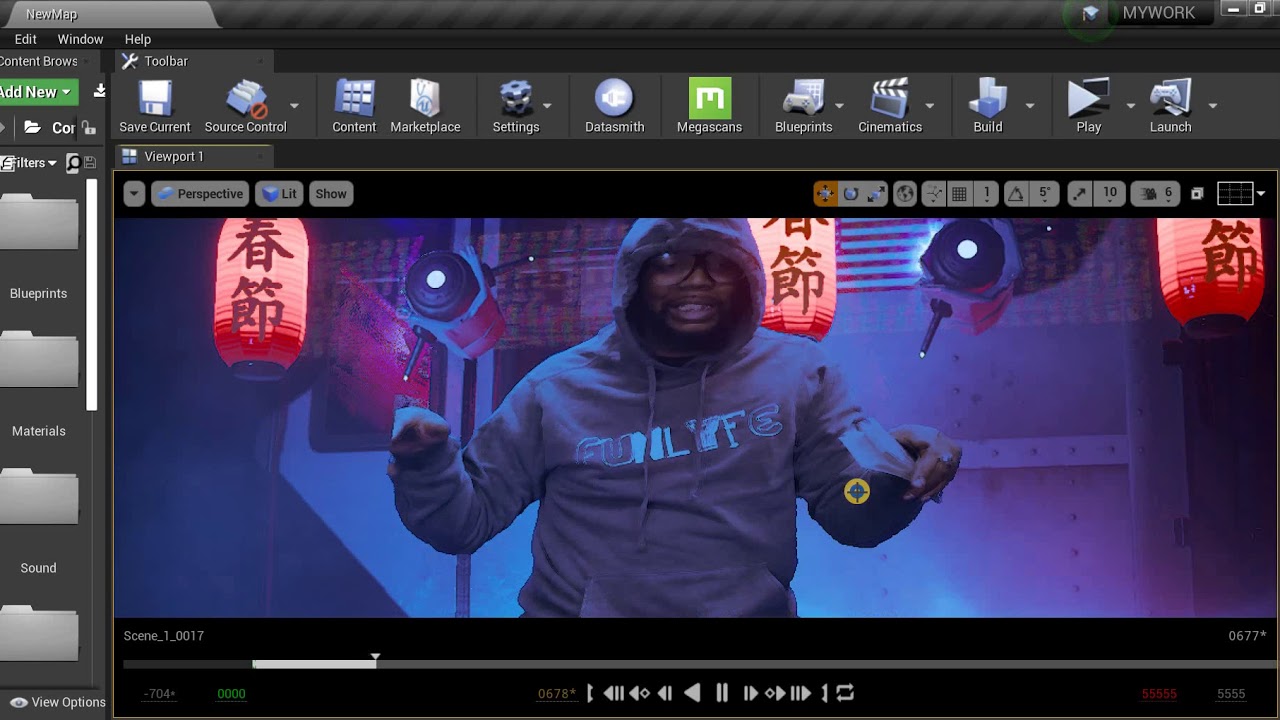 UE4 Virtual Production iPhone Test Green Screen