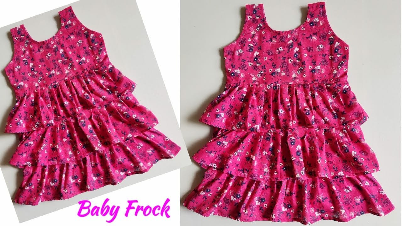 Frill/layer Baby Frock Cutting and Stitching