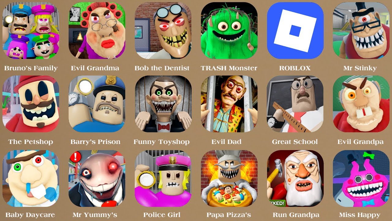 BRUNO'S FAMILY PRISON RUN! (Obby), Roblox, ESCAPE EVIL GRANDMA!, Escape Bob the Dentist!