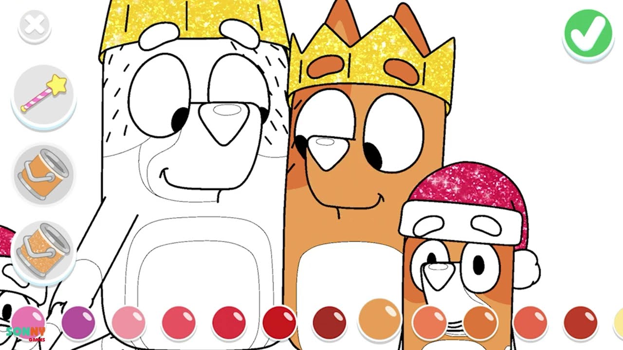 Bluey Let's Play🐶Bluey Characters Coloring Pages | Fun Kids Game