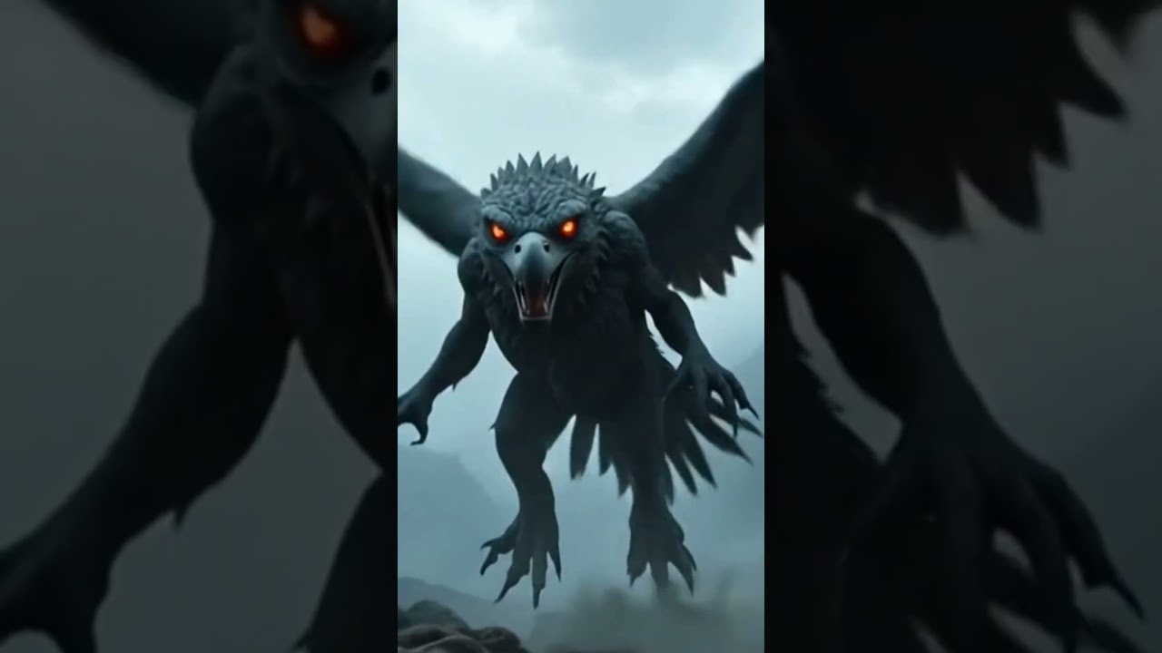 I was blocked by a strange black bird monster and it seemed very angry #monster #bird #ai #shorts