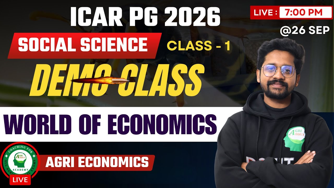 World of Economics | ICAR PG Master Course 2026-2027 | Class - 1 | Social Science