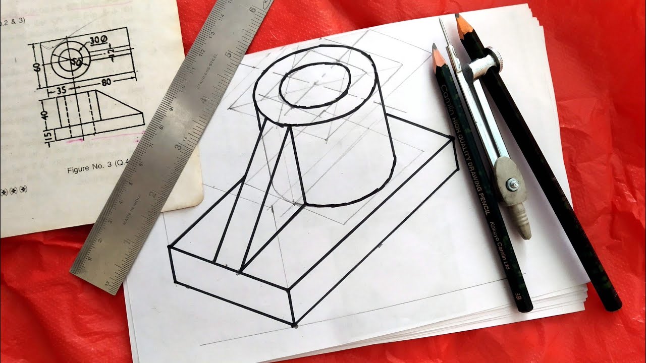 Isometric Drawing from Orthographic Drawing