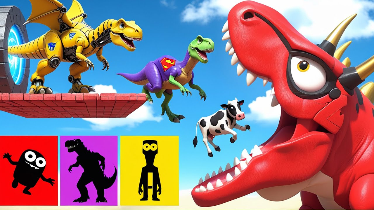 DINOSAURUS BATTLE T-REX vs DISTORTUS REX DINOSAUR FIGHTING 🦖 JURASSIC WORLD EVOLUTION