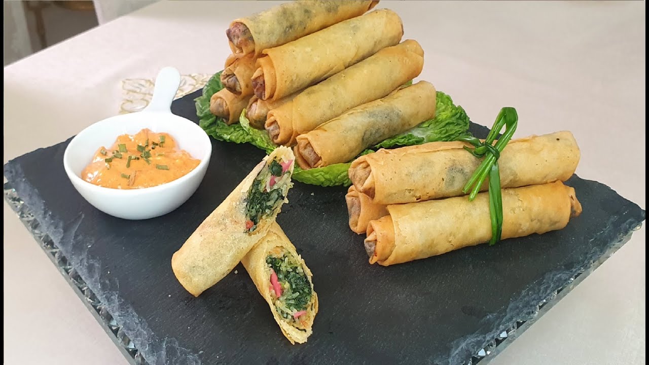 مملحات رمضان // سيكار بالسبانخ 🍃و السلمون المدخن من ألذ ما يكون👌  -Cigare Saumon fumé épinards