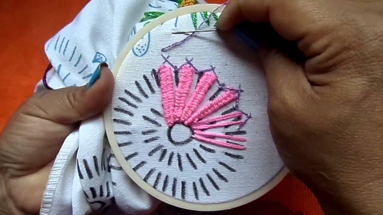 PUNTADA DE BORDADO PARA FLOR DE SOL (RASTAS)