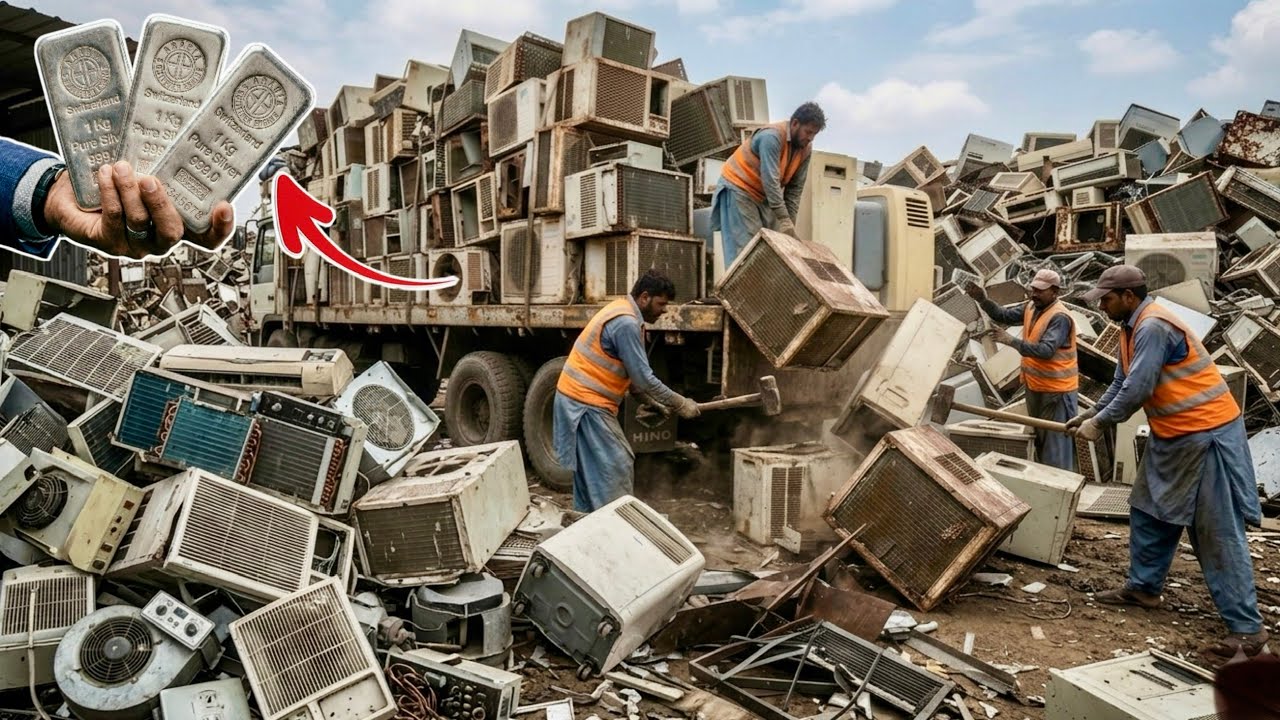 This Scrap AC Secret Will Shock You 😳 99.9% Pure Silver Inside! Full Recycling Process 