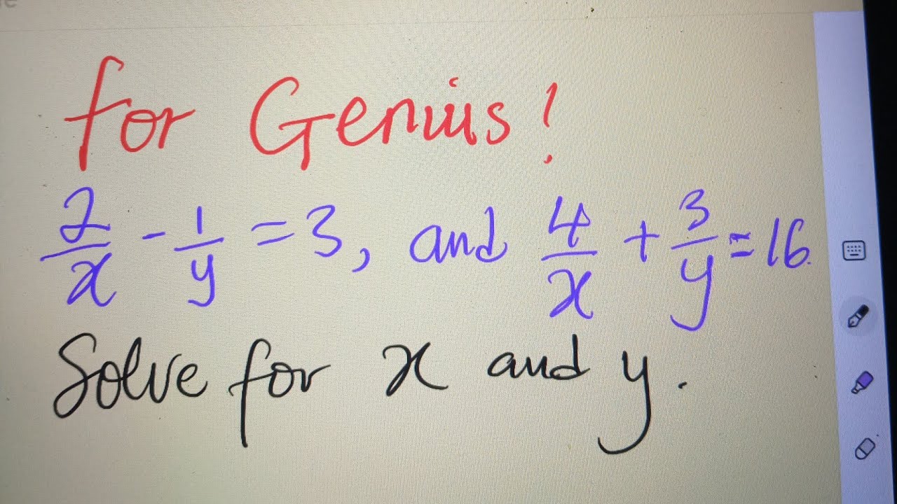 Simultaneous Equation With Fraction