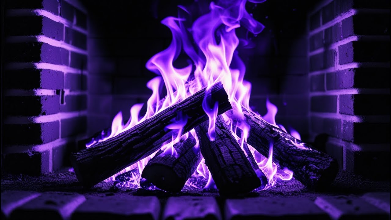 Enter the Violet Realm: A Fireplace Experience That Feels Like a Portal to a Tranquil Dream World