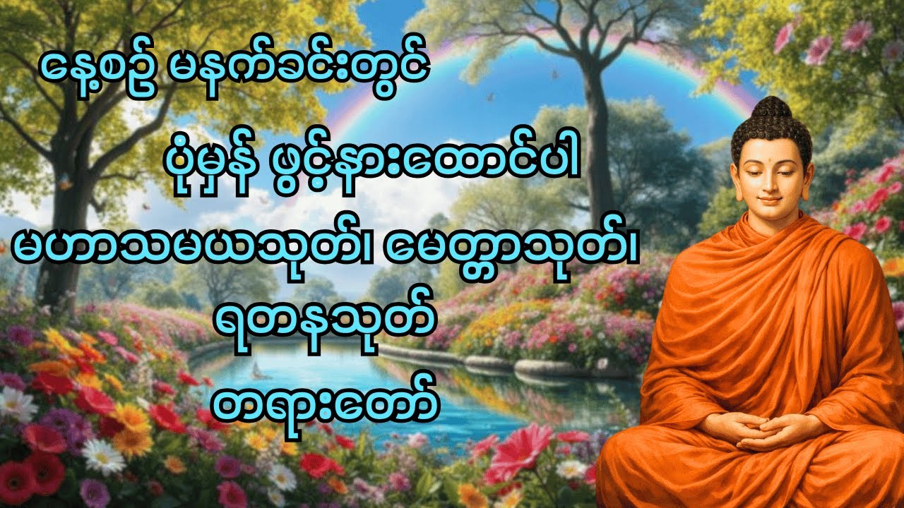 နေ့စဉ် မနက်ခင်းတွင် ပုံမှန် ဖွင့်နားထောင်ပါ မဟာသမယသုတ် | မေတ္တာသုတ် | ရတနသုတ် | ကံပွင့် လာဘ်ပွင့်