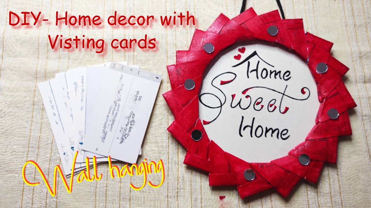 Home Decor using old Visiting card/Business card | DIY | Reuse waste material | CrafittyCorner