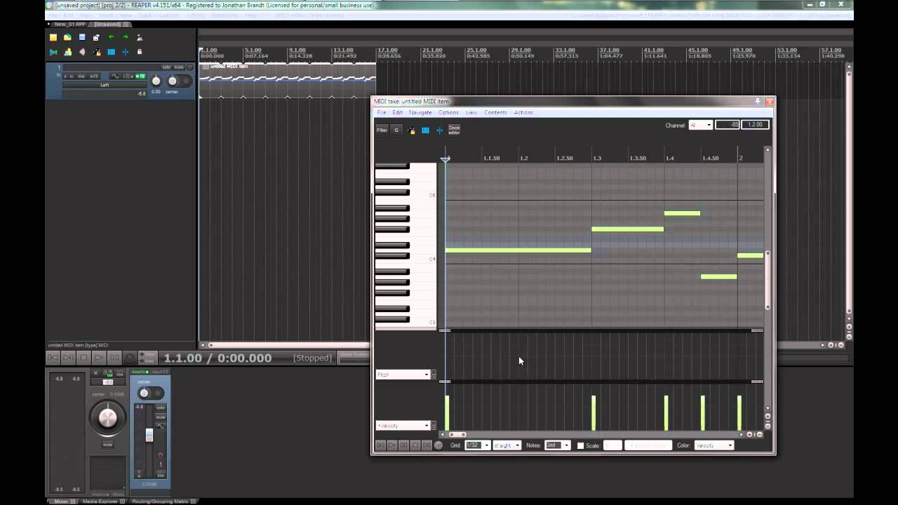 Basic Pitch-Bend Usage in REAPER