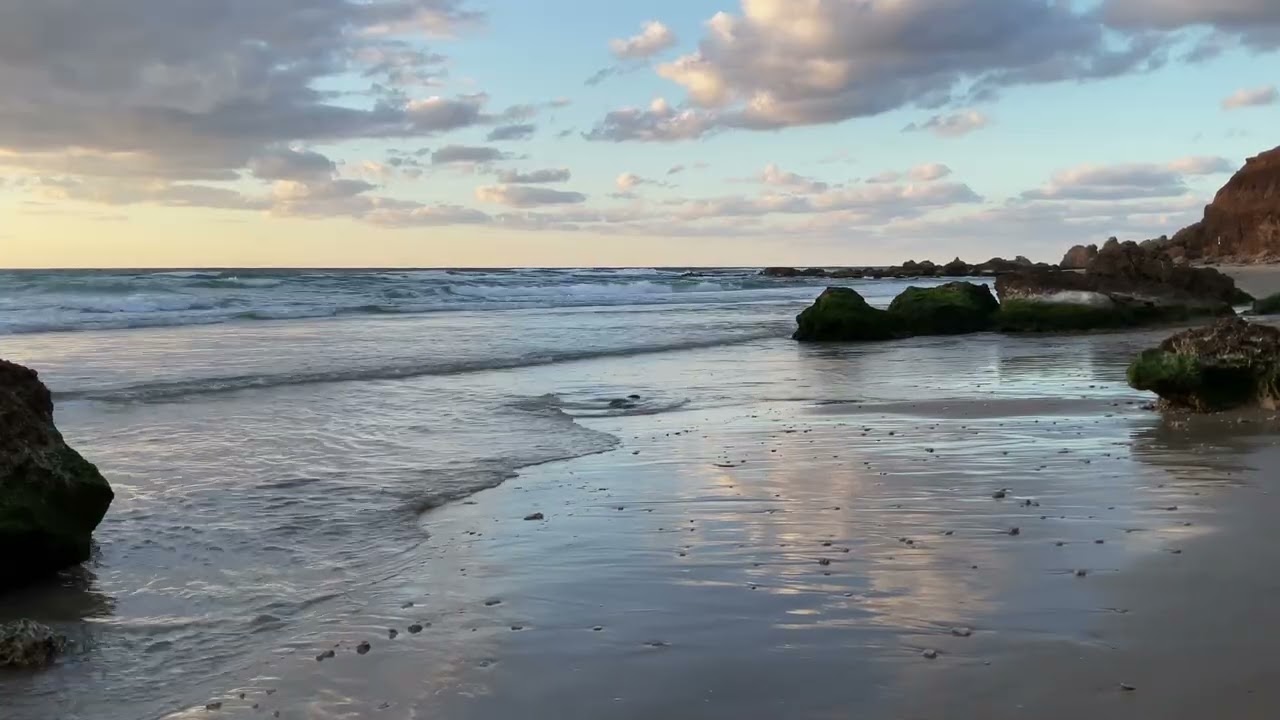 Beach Waves and Coastal Rocks — Calm Ocean Visual Pause
