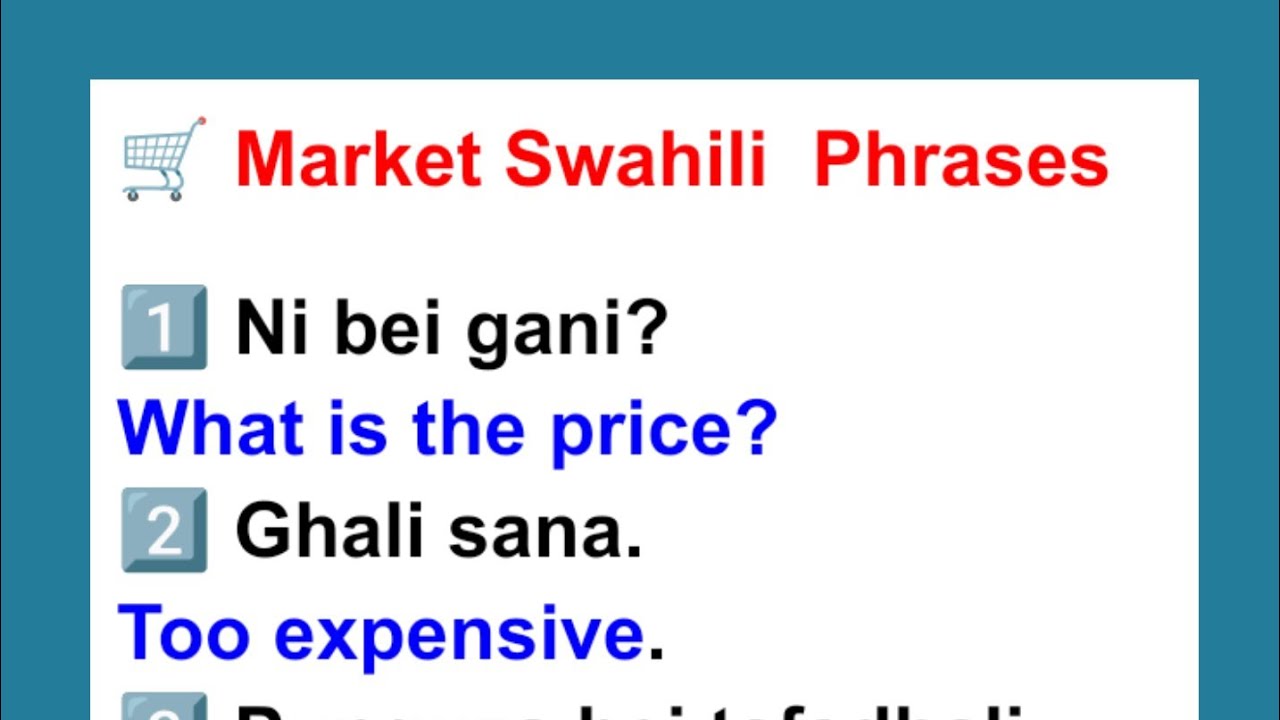 Learn market Swahili phrases 