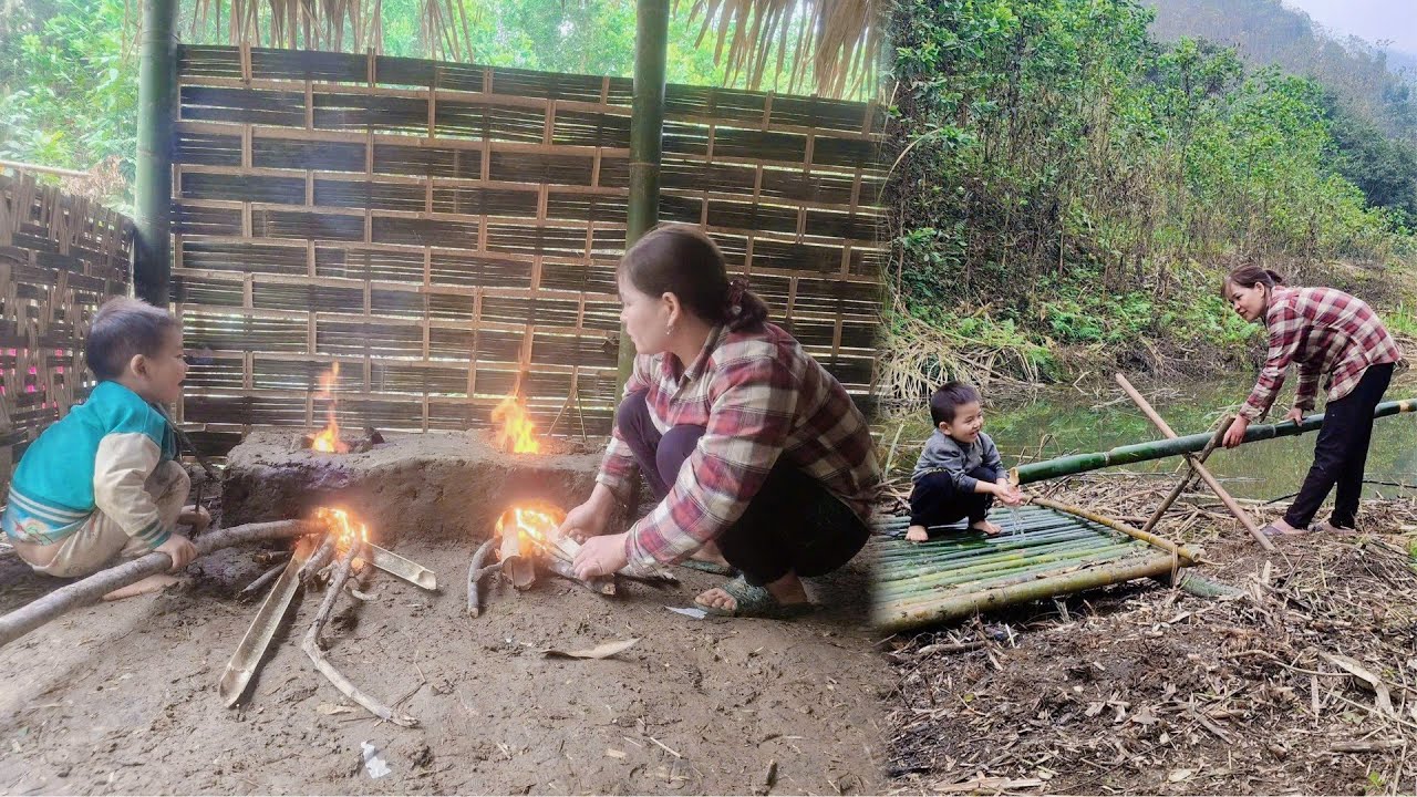 A Solo Journey: Building a Stove and Searching for Clean Water for a Bamboo House in the Forest