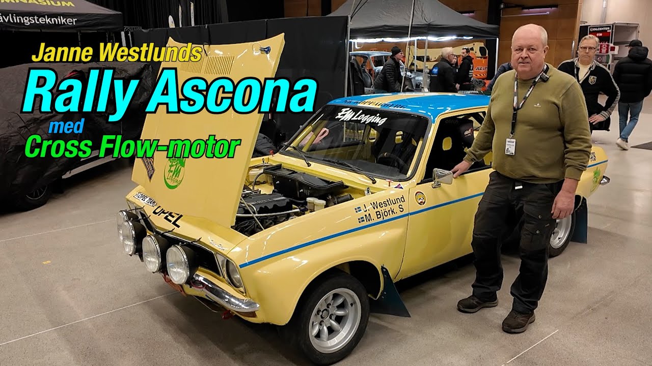 Rallyascona med crossflowmotor på Motorsportsalongen