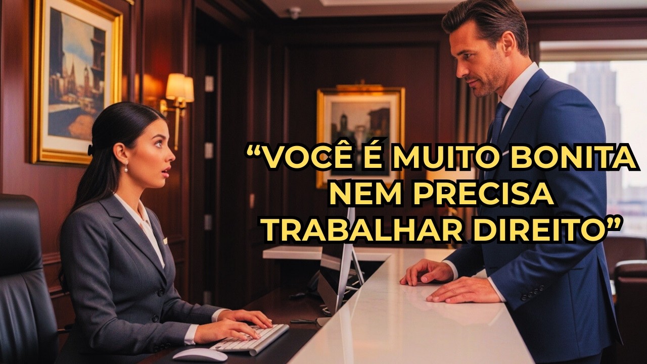 Você é muito bonita nem precisa saber trabalhar bem”...o chefe falou seduzindo a nova recepcionista