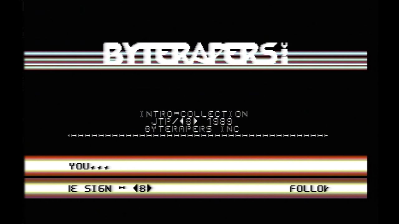 Byterapers Intro Collection 1987-1989 - C64 Demoscene 50 FPS