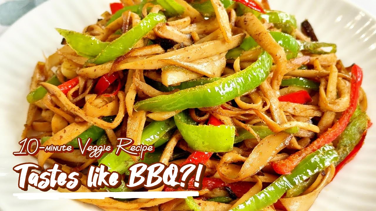 Smoky BBQ-Style Veggie Stir Fry | 10-Minutes Recipe | King Oyster Mushroom