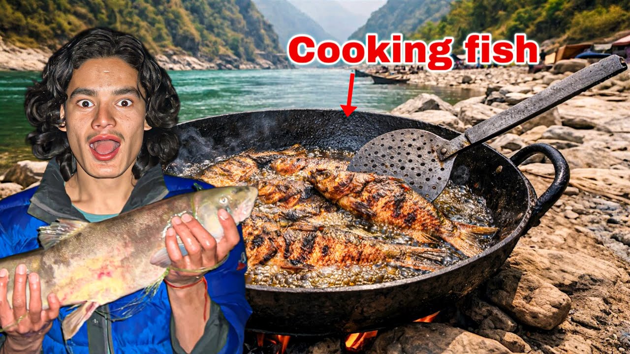 I Caught a BIG Fish and Cooked It Outdoors 🐟🔥 | माछा पकाएर खाँदै 🤤