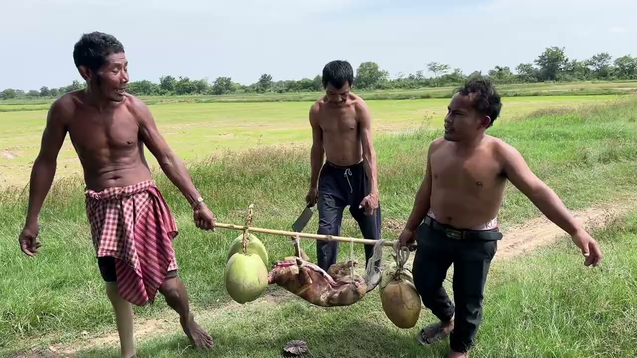 Boiled Goat with Coconut Water and Khmer Prahok Sauce | Looks So Delicious in the Countryside
