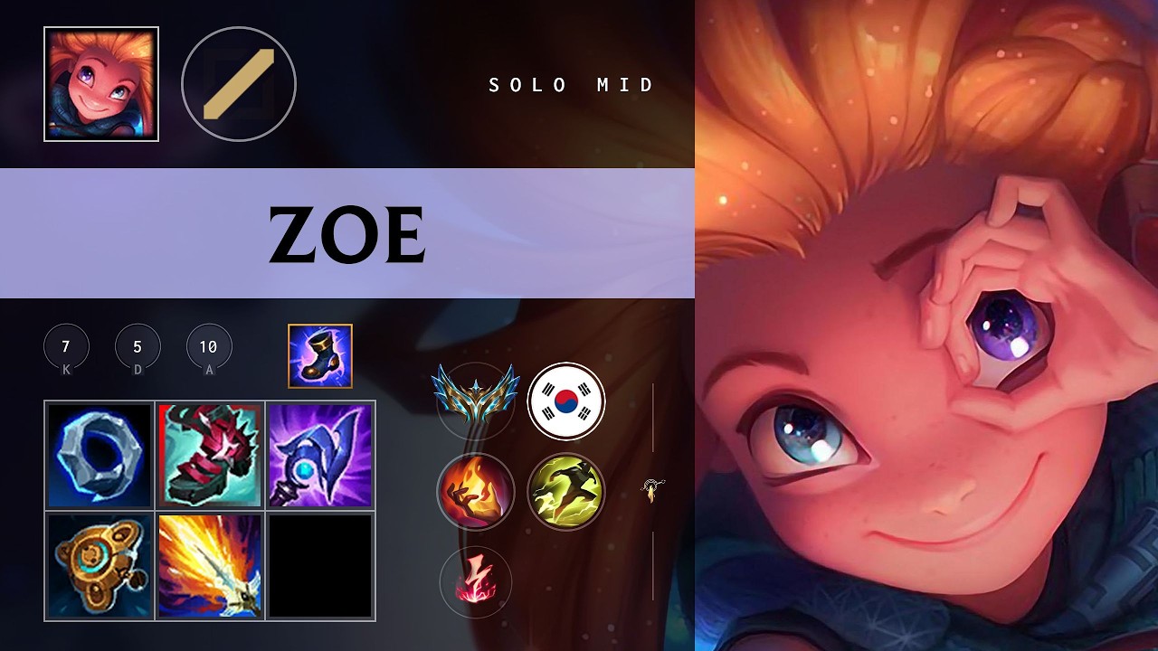 Zoe Mid vs Diana - KR Challenger Patch 26.08