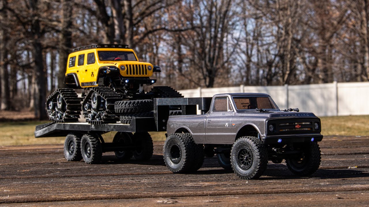 SCX24 Project Update! C10 Dually with Gooseneck Trailer and Wrangler on Tracks!