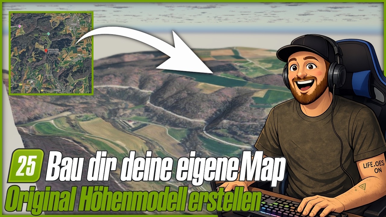 LS25 Folge 1 - Bau dir DEINE EIGENE Map: Original Höhenmodel aus GOOGLE erstellen SUPER EASY