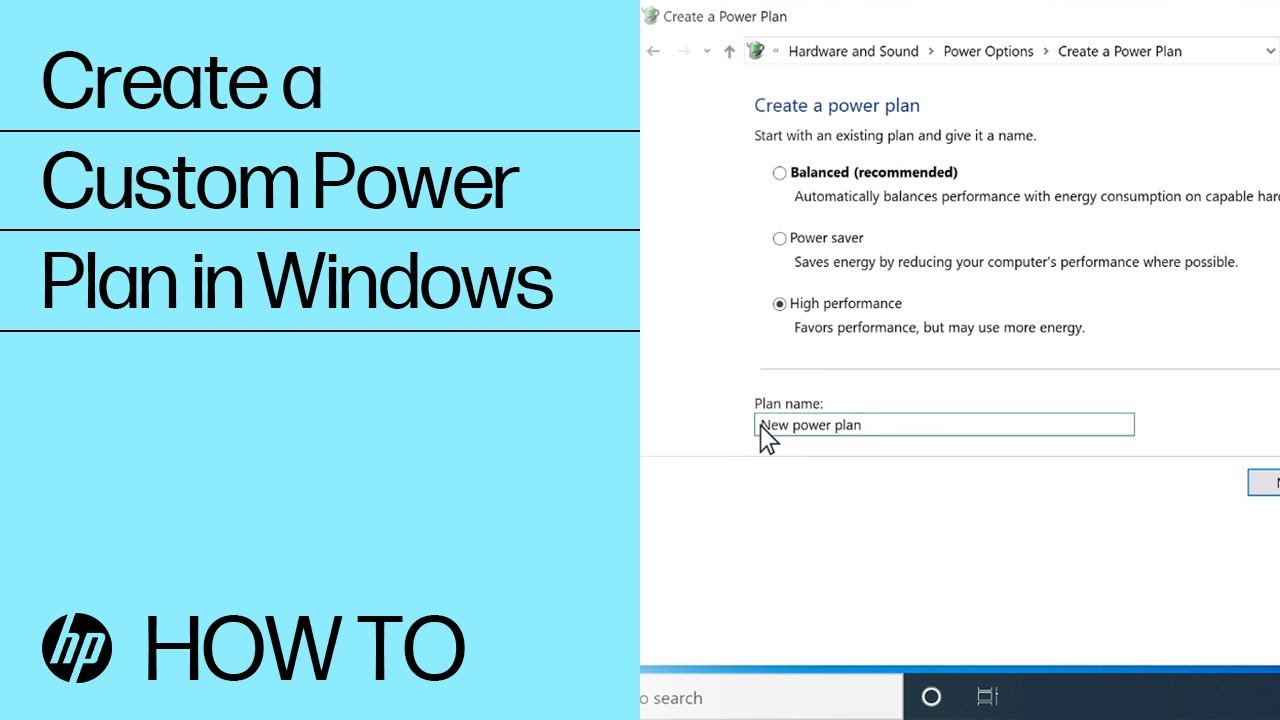 Create or Customize a Power Plan in Windows | HP Computers | HP Support
