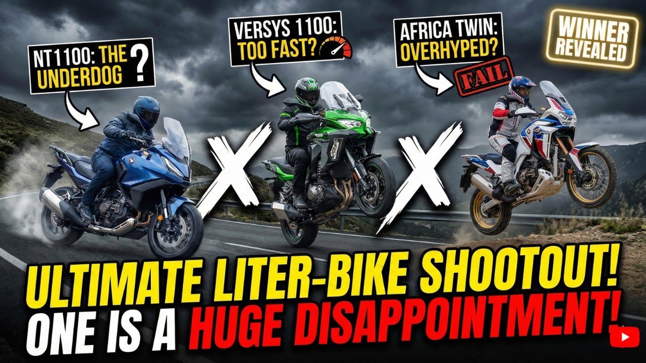 Honda NT1100 2026 года против Kawasaki Versys 1100 против Africa Twin: сравнительный тест туристи...