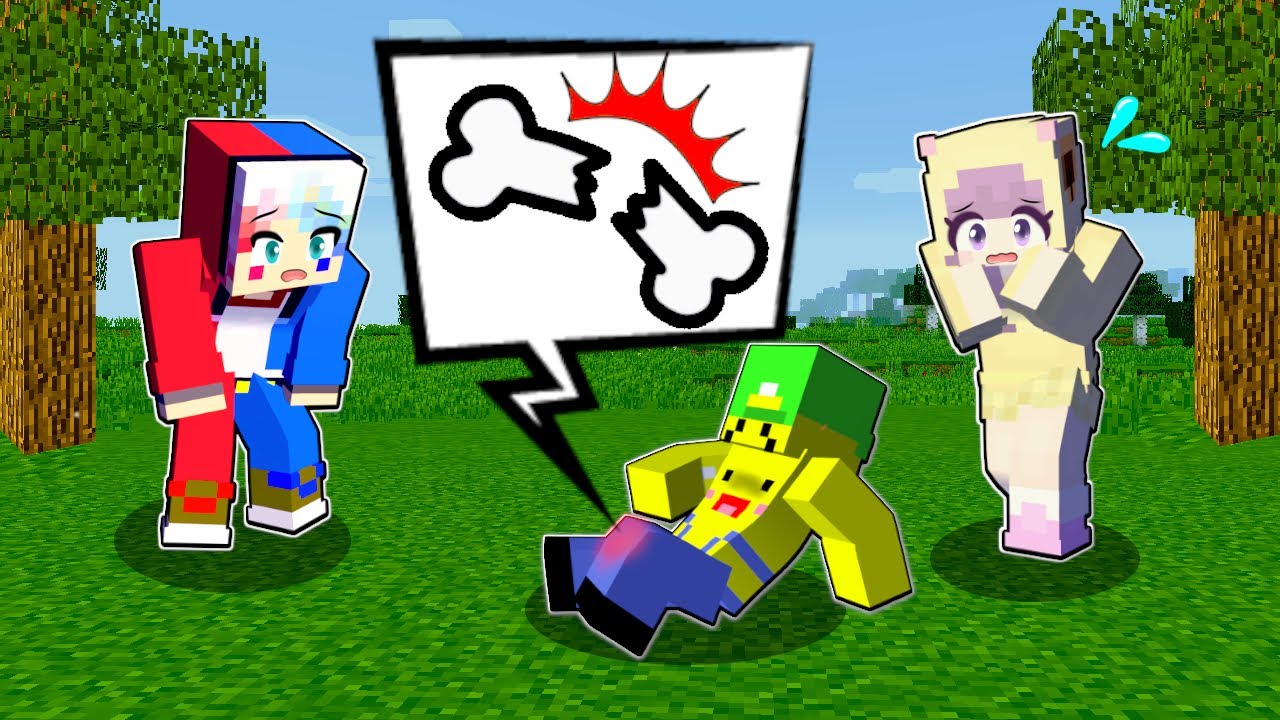 友達が高い所から落ちて骨を折るマインクラフト【マイクラ Minecraft】ぽっぴんず