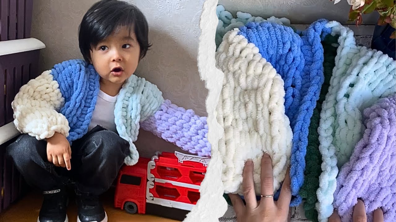 Кардиган за 2 часа из остатков пряжи! Alize Puffy 🙌🧶